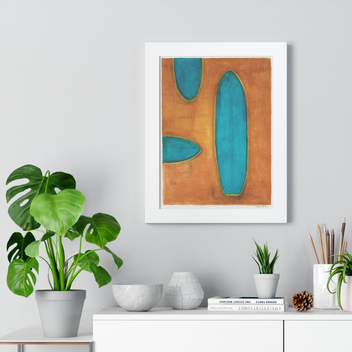 Framed Print by Lori Brunner Art | 'Orange Surfboards', 12"x16" and 16"x20"