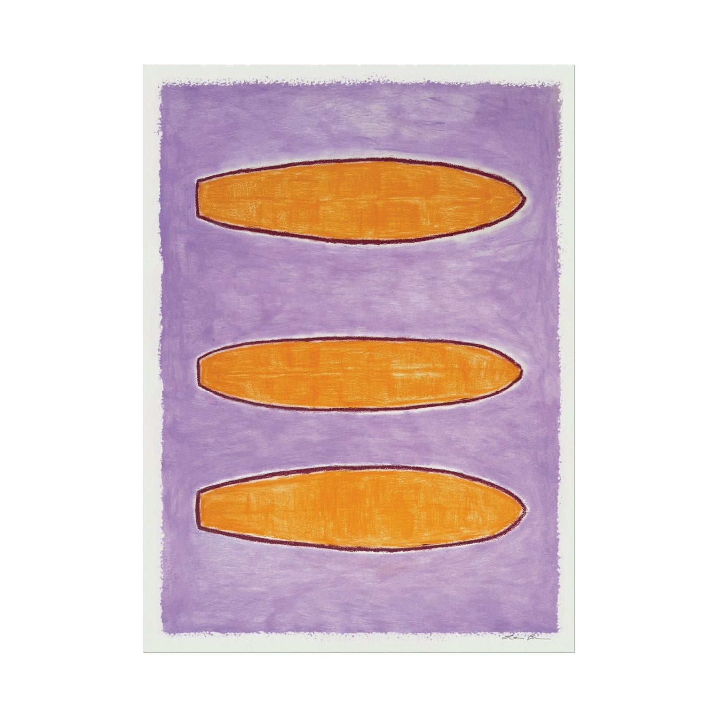 Three Horizontal Surf Boards Print 12x16" and 22"x30" by Lori Brunner