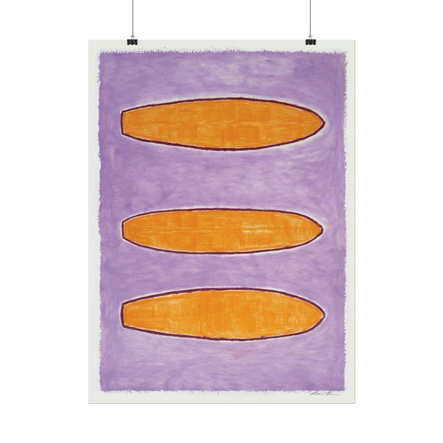 Three Horizontal Surf Boards Print 12x16" and 22"x30" by Lori Brunner