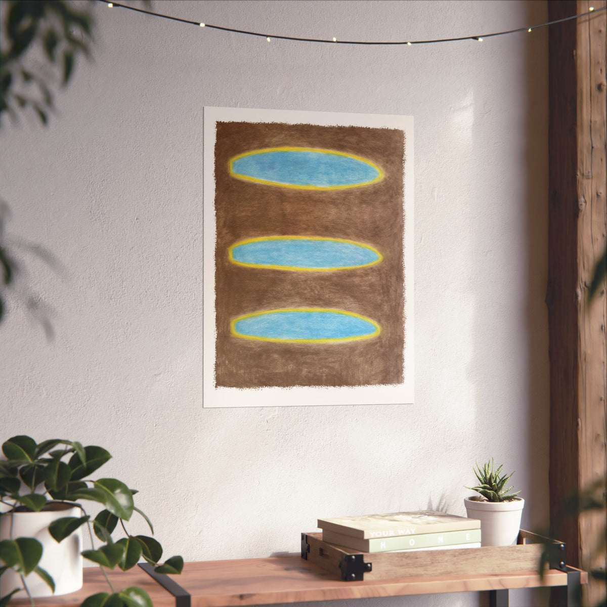 Brown & Aqua Surfboards 18" x 24" by Lori Brunner (signed in plate)