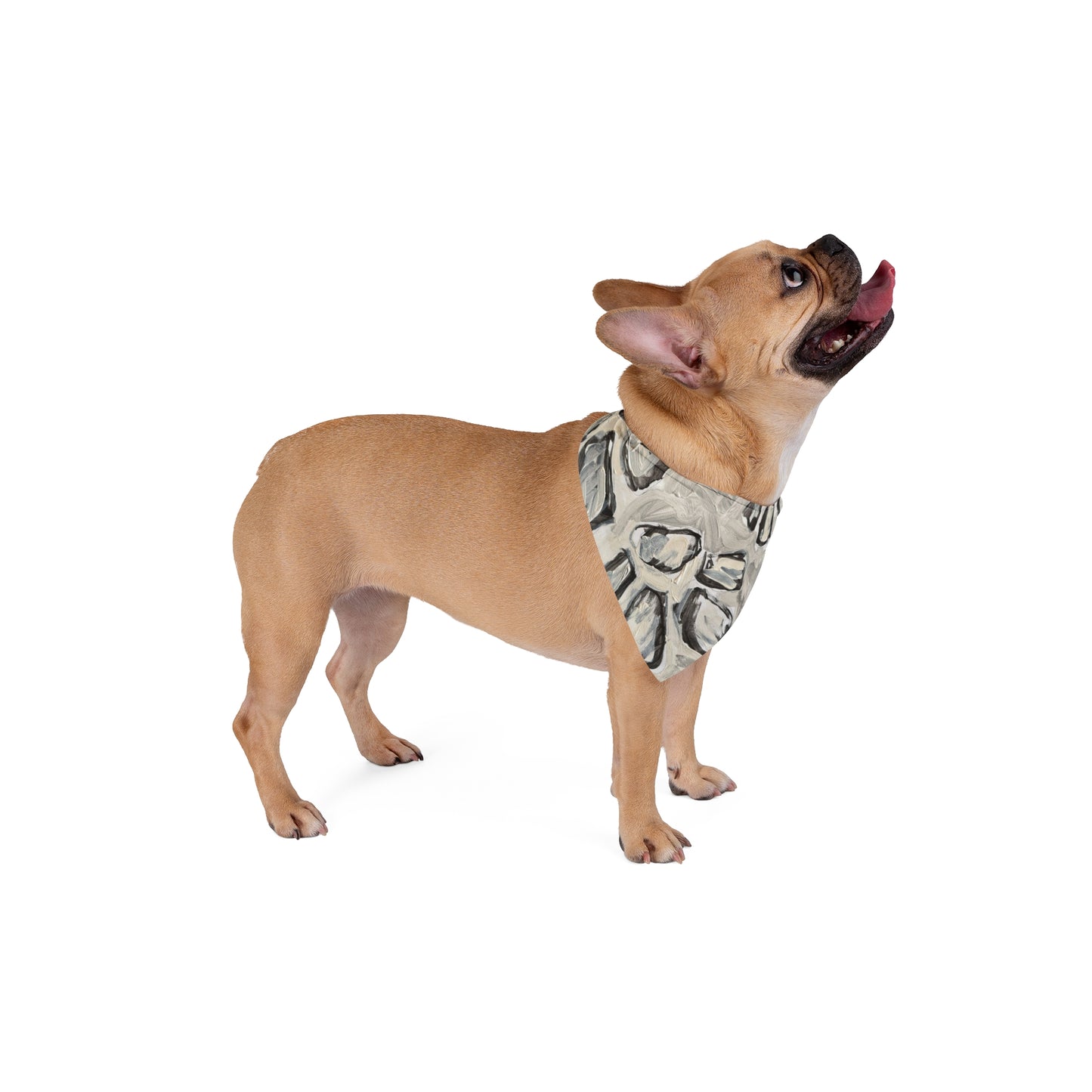 Artist-designed gray pet bandana by Lori Brunner Art