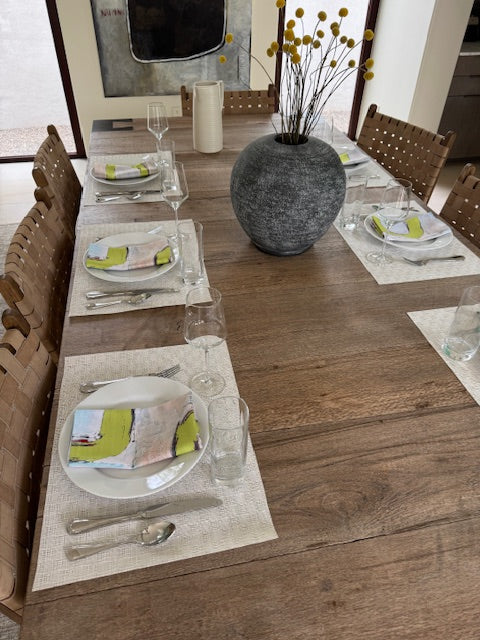 Artsy colorful cloth napkins with unique design for the dining table