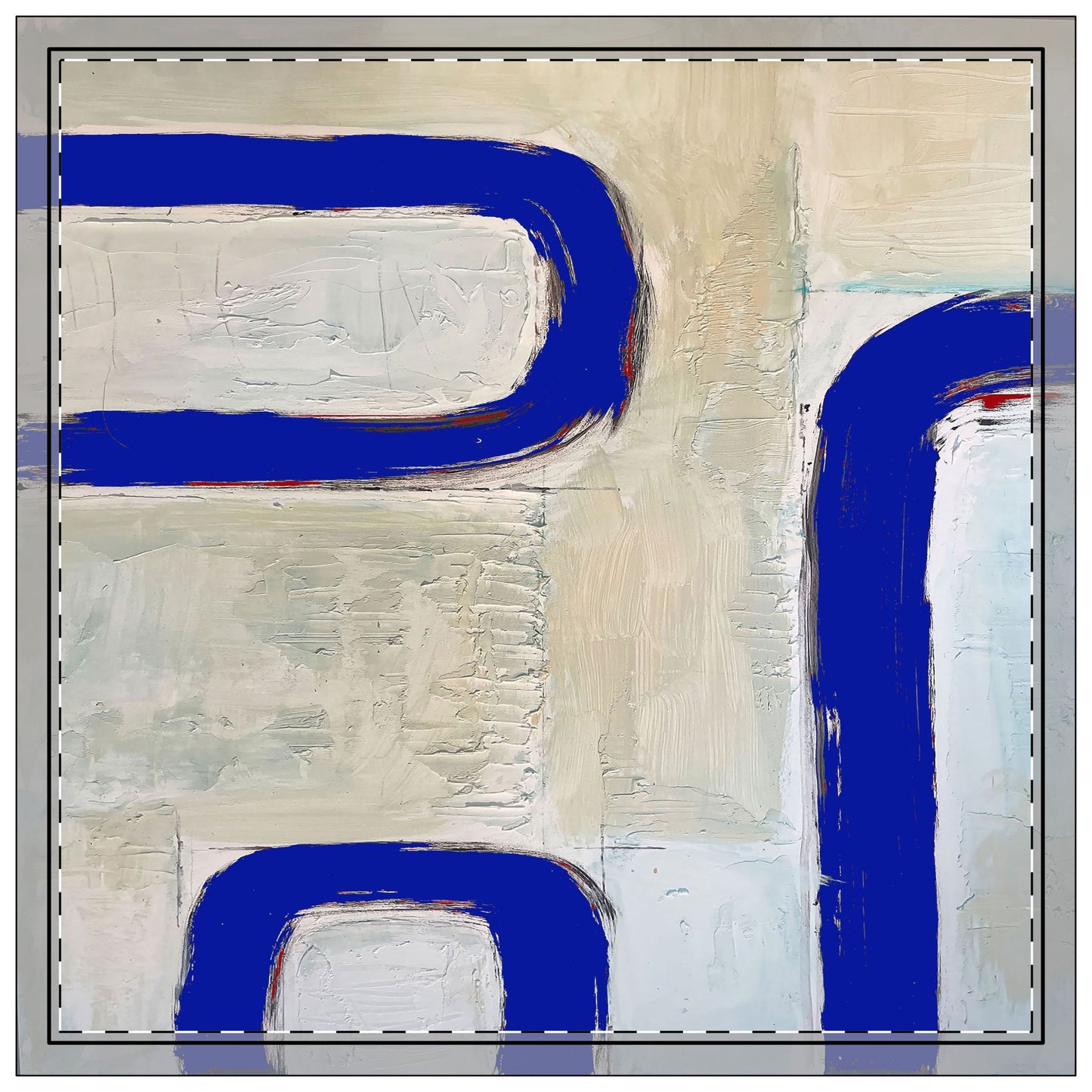 Modern, artist-designed blue cloth napkins with abstract design for the elevated dining table sustainable table linens eco-friendly entertaining