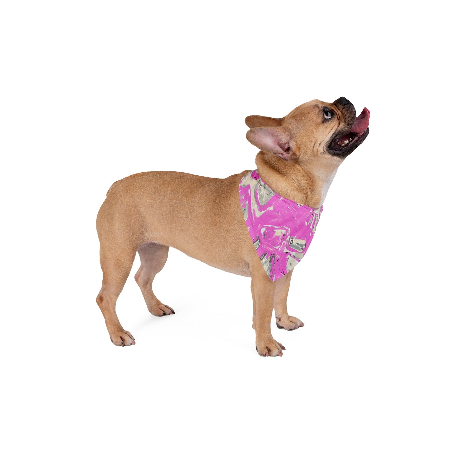 Artist-designed pink pet bandana by Lori Brunner Art