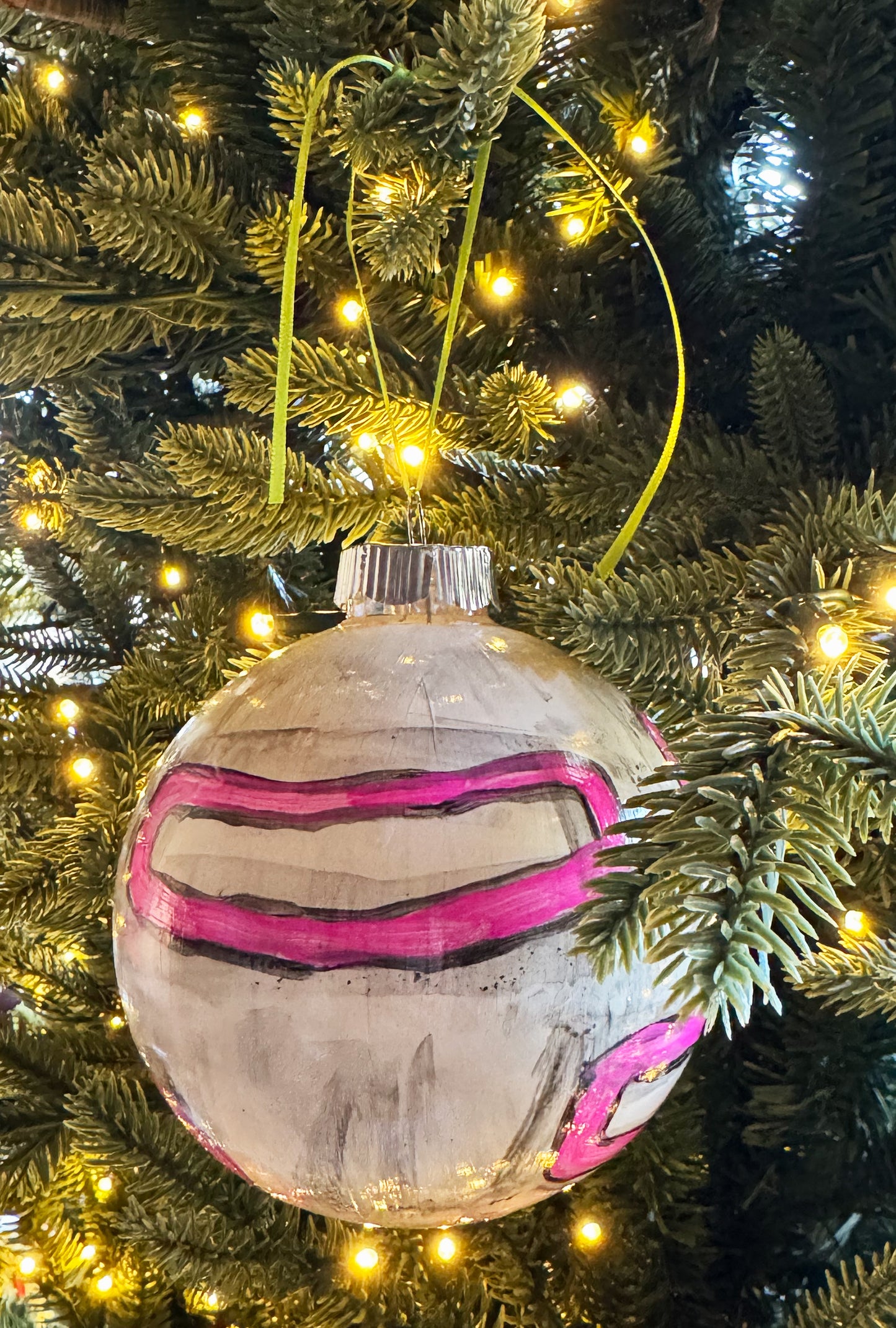 Holiday Ornament (holiday rings--pink)