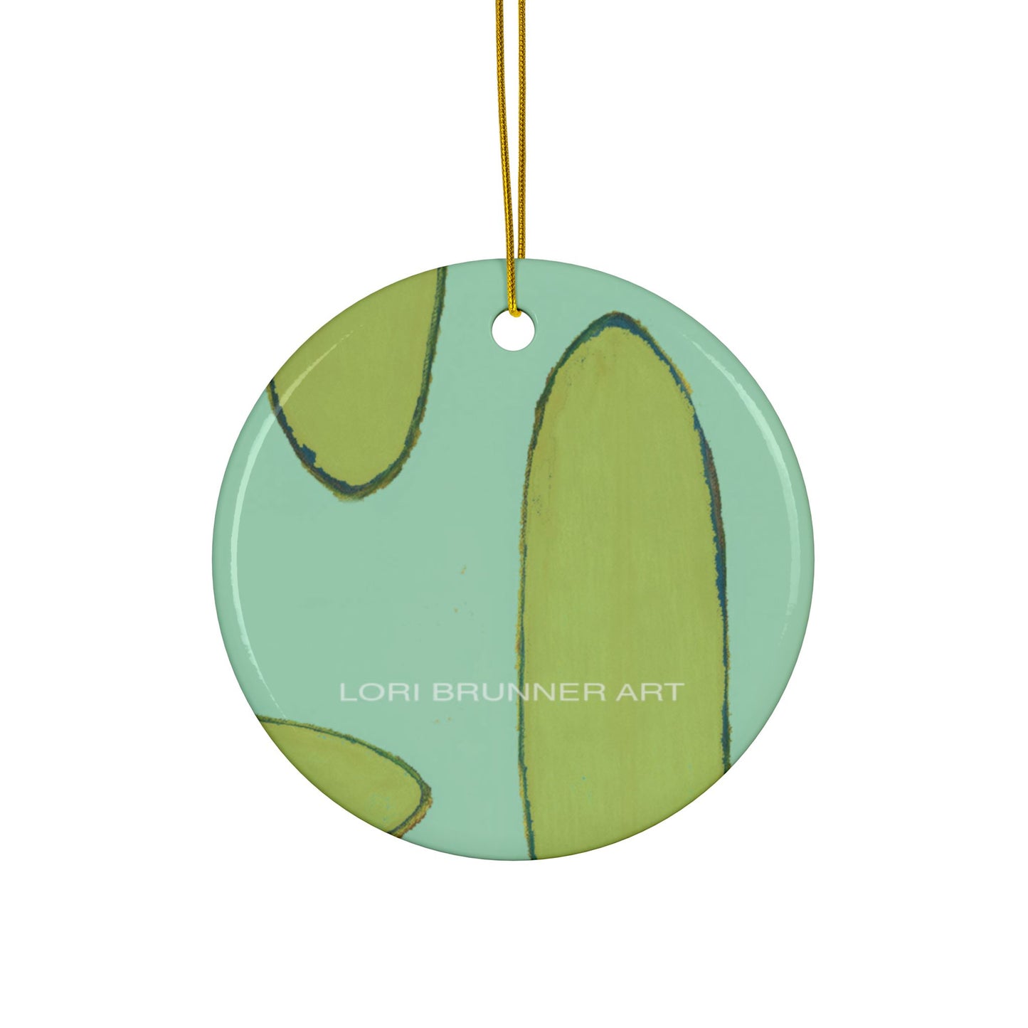 Ceramic Ornament | Aqua Surfboards by Lori Brunner Art