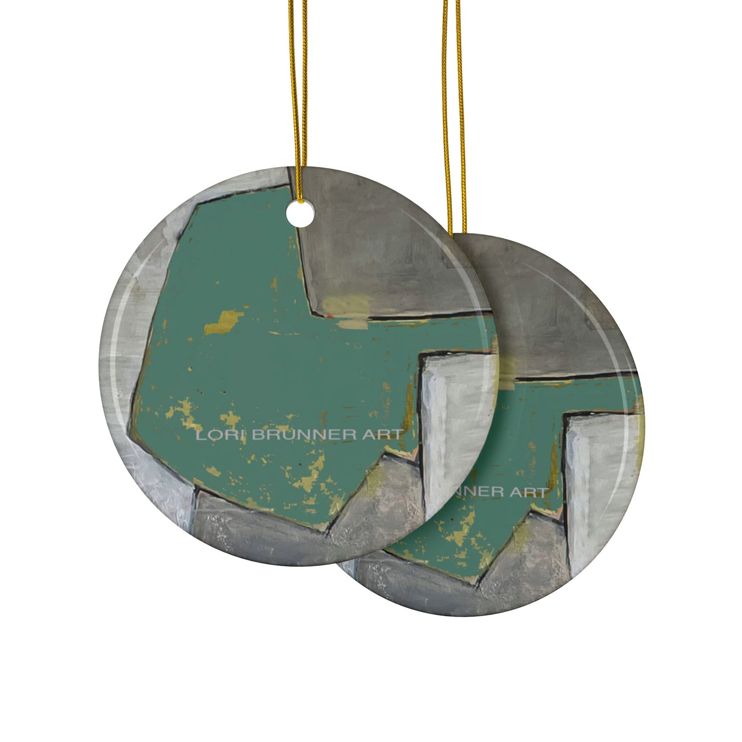 Ceramic Ornament | Teal Field by Lori Brunner Art