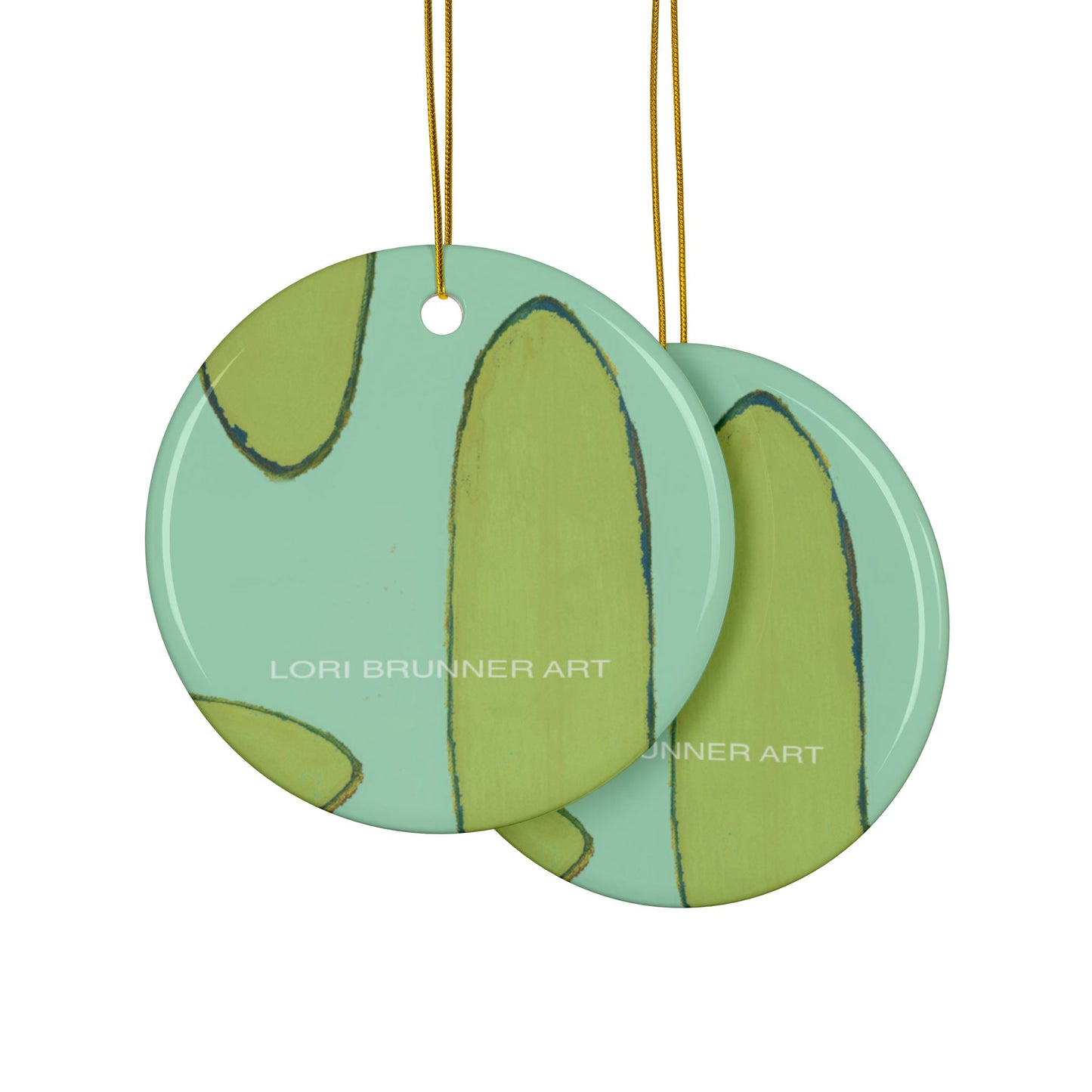 Ceramic Ornament | Aqua Surfboards by Lori Brunner Art