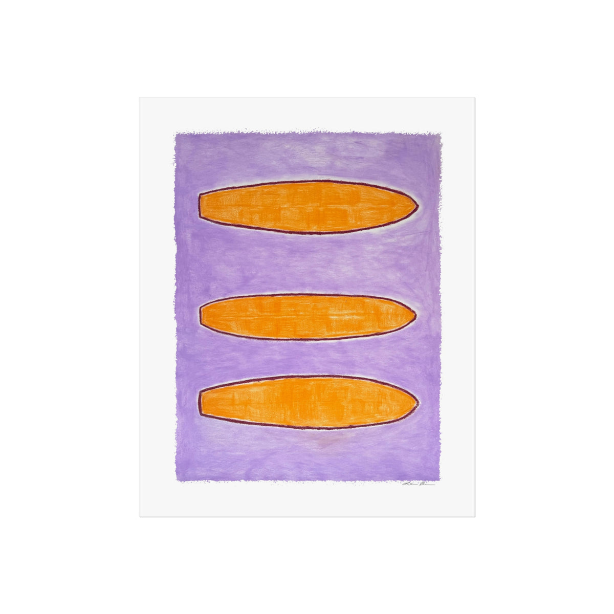 Orange & Lt Purple Surfboards 20" x 16"