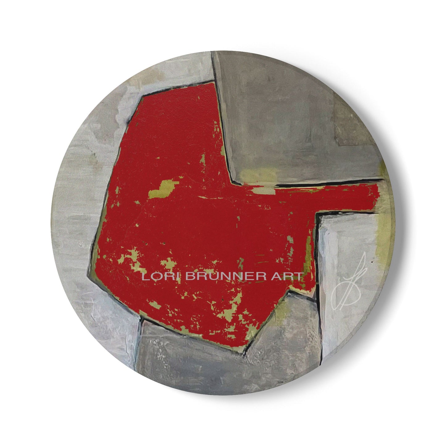 Stylish Modern Ceramic Coaster | Cranberry Fields by Lori Brunner Art