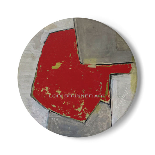 Stylish Modern Ceramic Coaster | Cranberry Fields by Lori Brunner Art