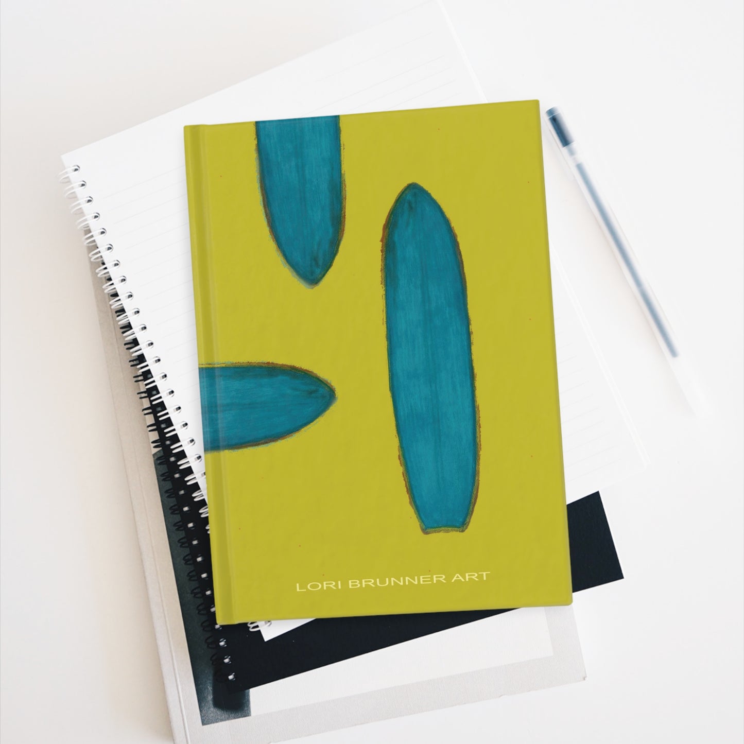 Journal - With artful cover (Yellow Surfboards) by Lori Brunner Art - blank pages inside