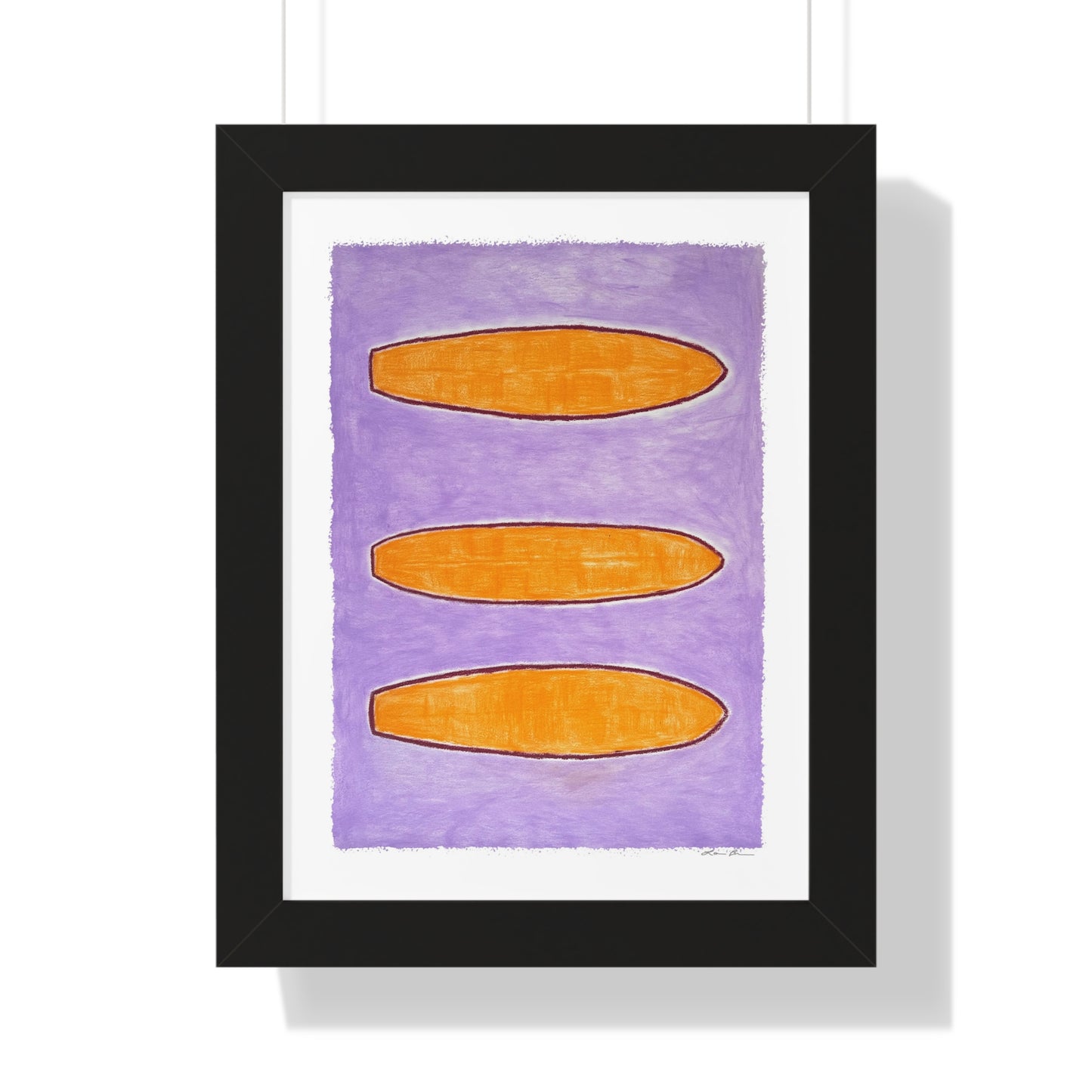 Framed Print by Lori Brunner Art | 'Purple Surfboards', 12"x16" and 16"x20"
