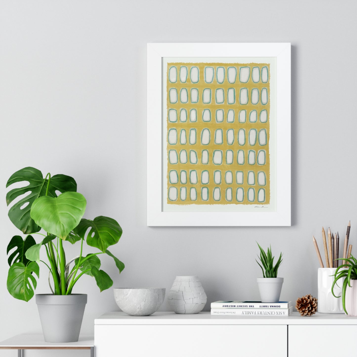 Framed Print by Lori Brunner Art | 'Yellow Windows', 12"x16" and 16"x20" - Three frame choices