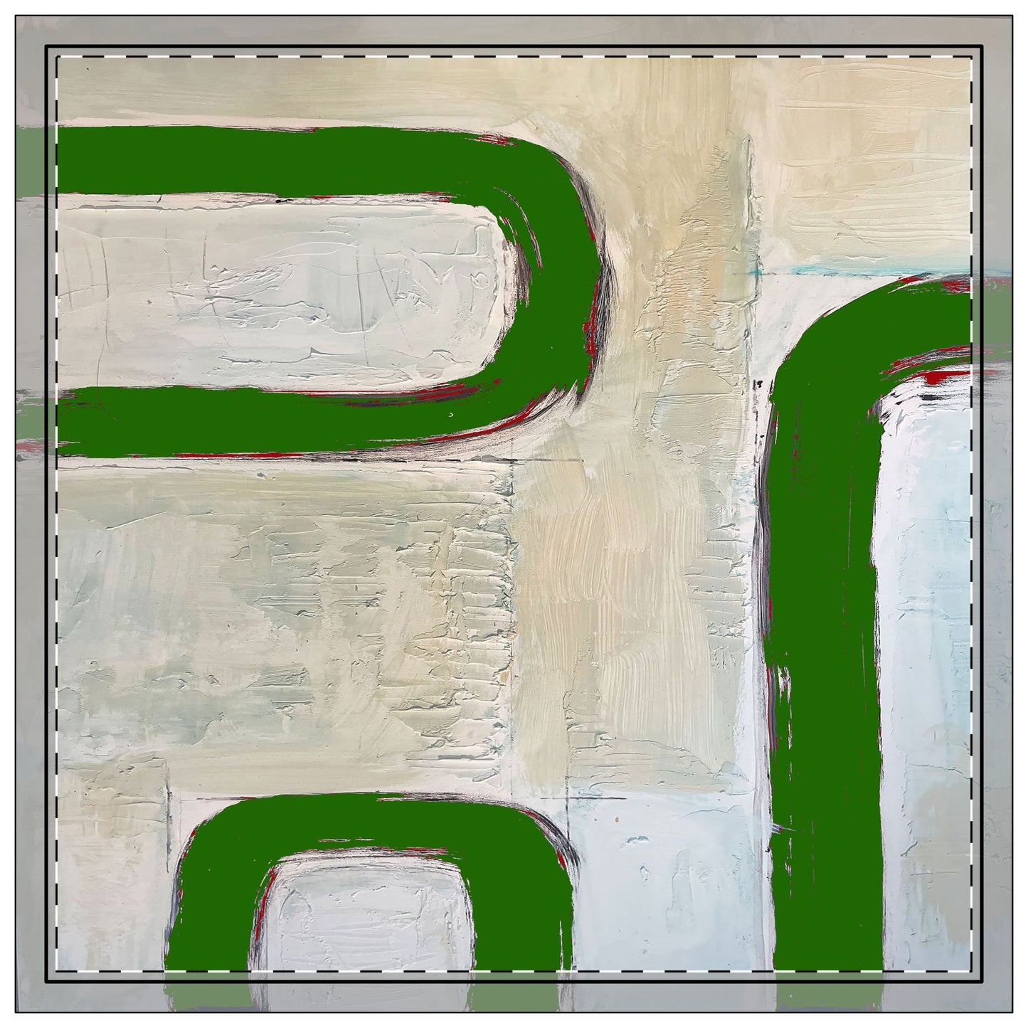 Modern Cloth Napkins Set of 4 | Green Ribbons by Lori Brunner Art