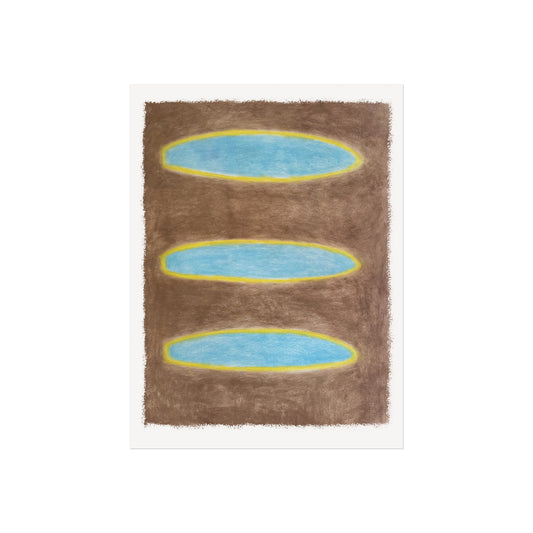 Aqua & Brown Surfboards 18" x 24" by Lori Brunner (signed in plate)