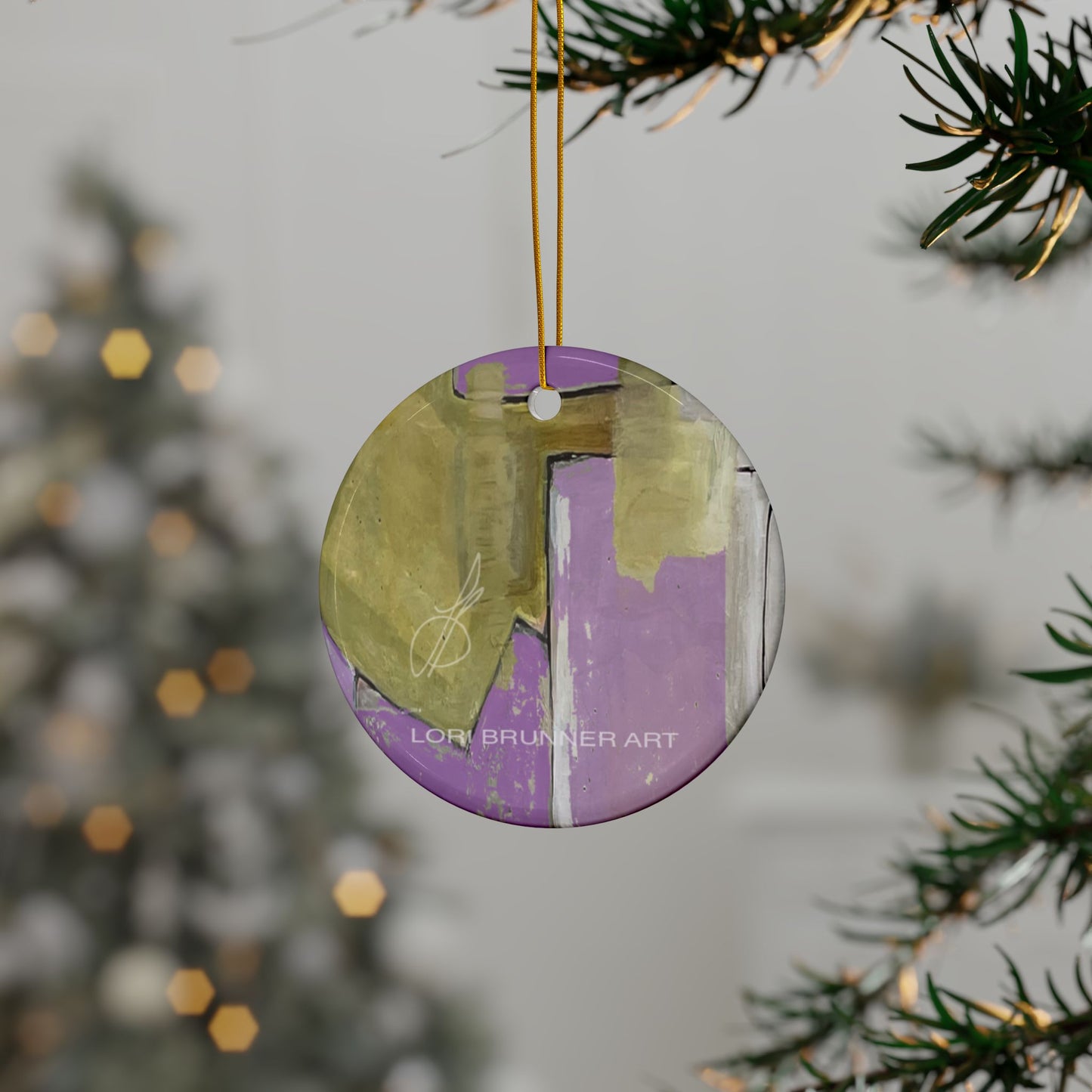 Ceramic Ornament | Lavender Field by Lori Brunner Art