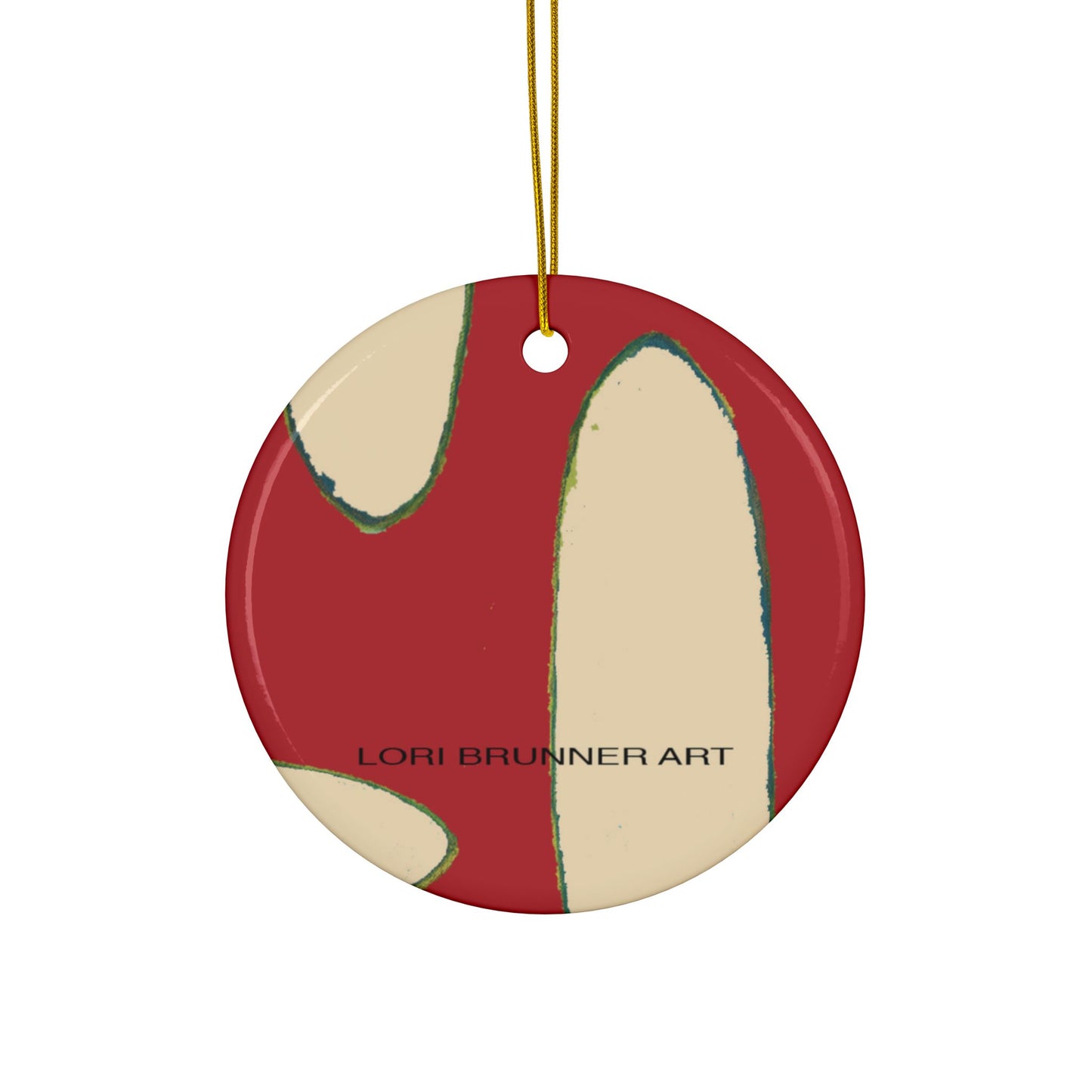 Ceramic Ornament | Peppermint Surfboards by Lori Brunner Art