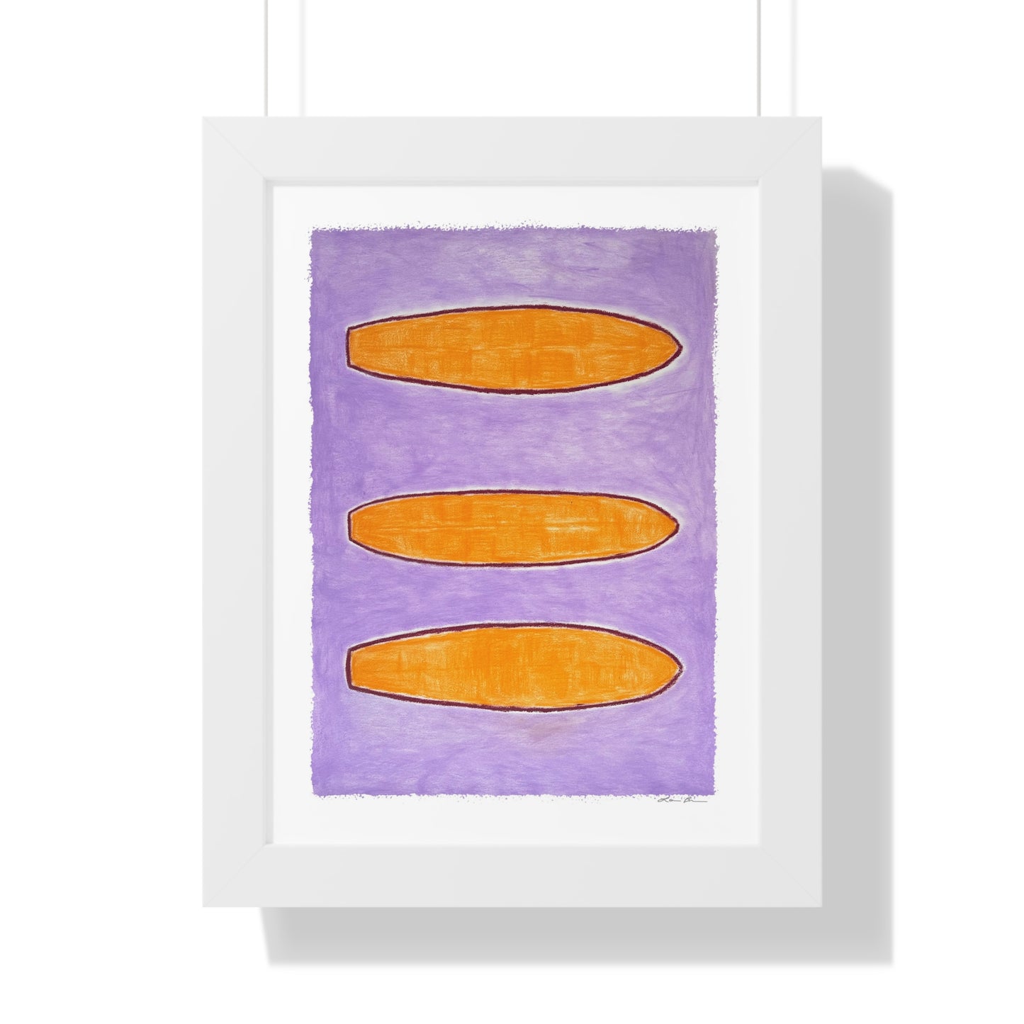 Framed Print by Lori Brunner Art | 'Purple Surfboards', 12"x16" and 16"x20"
