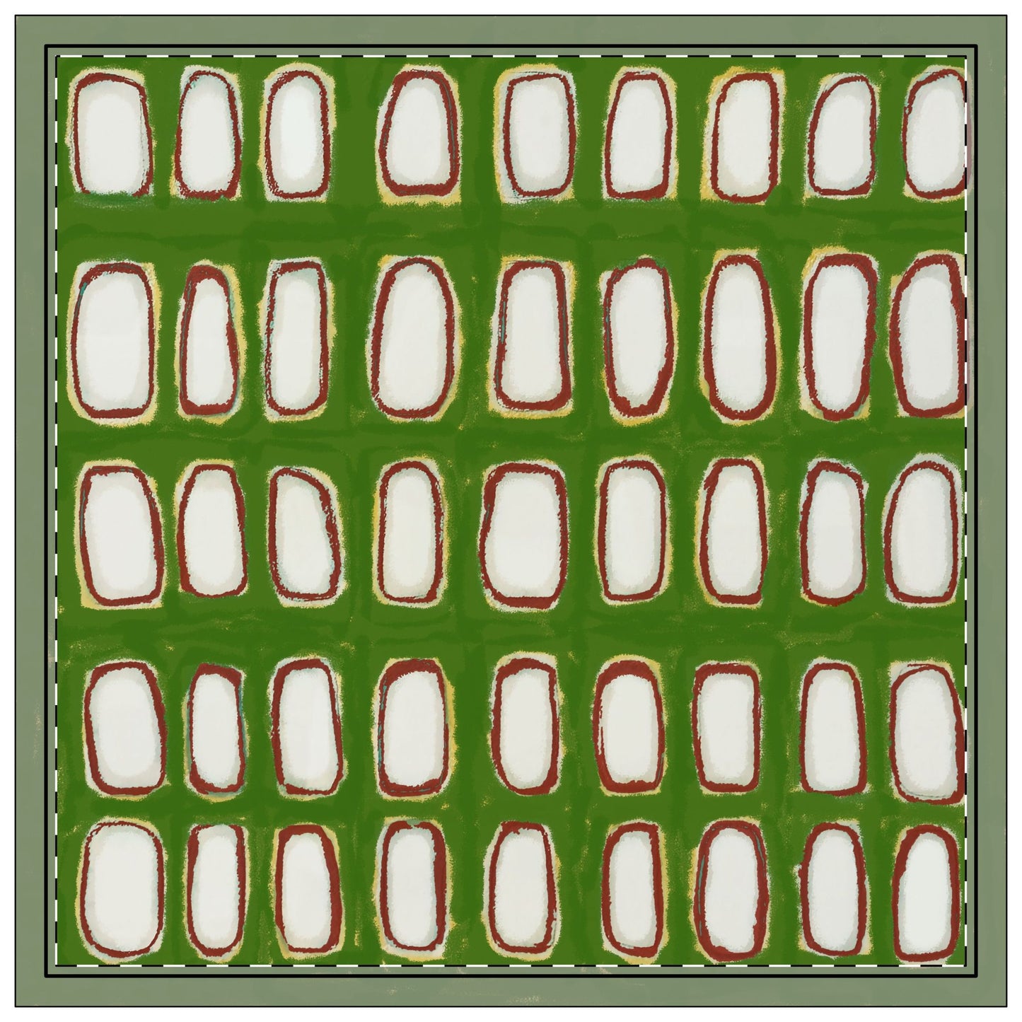 Modern Cloth Napkins Set of 4 | Olive Windows by Lori Brunner Art