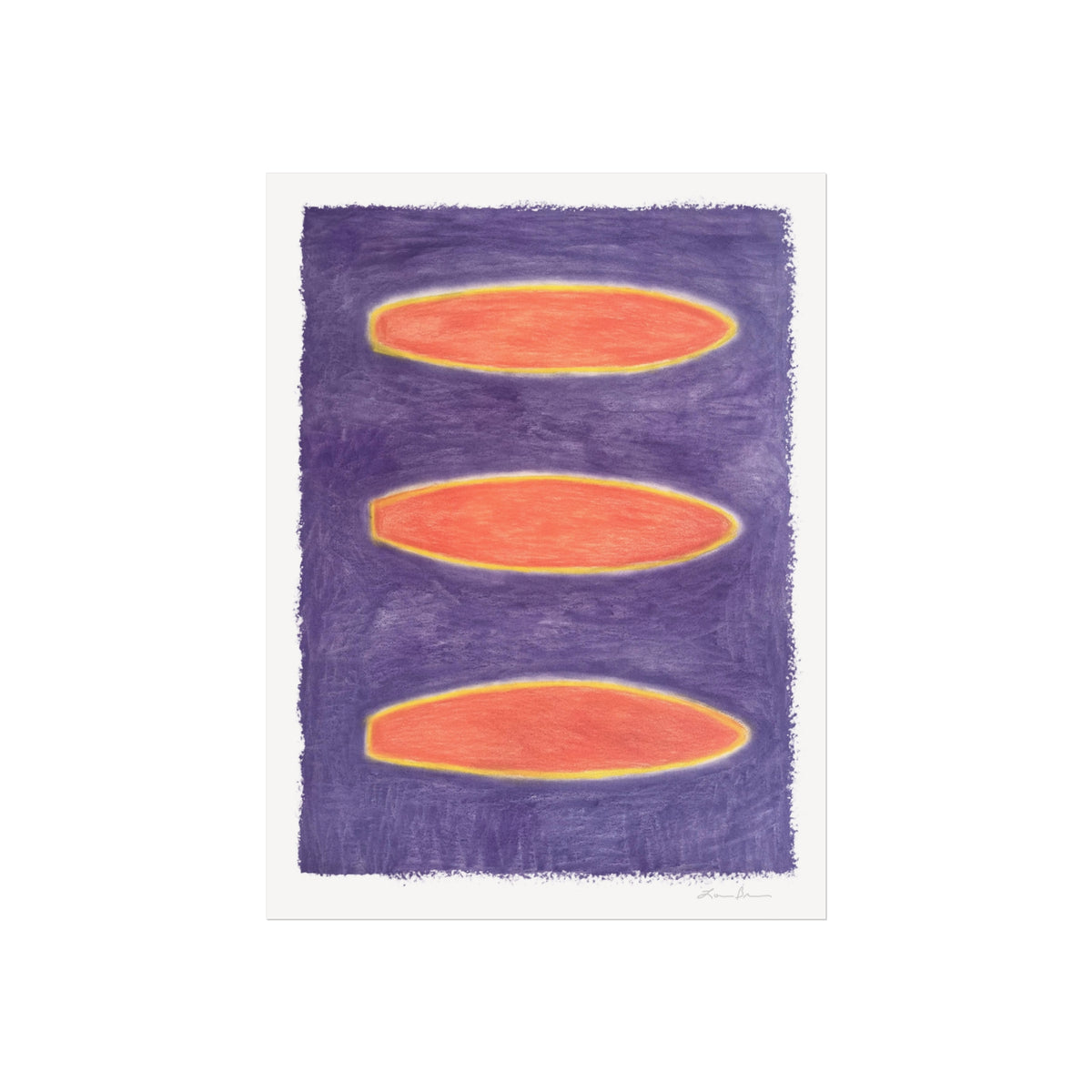 Purple & Orange Surfboards 18x24 by Lori Brunner--signed in plate