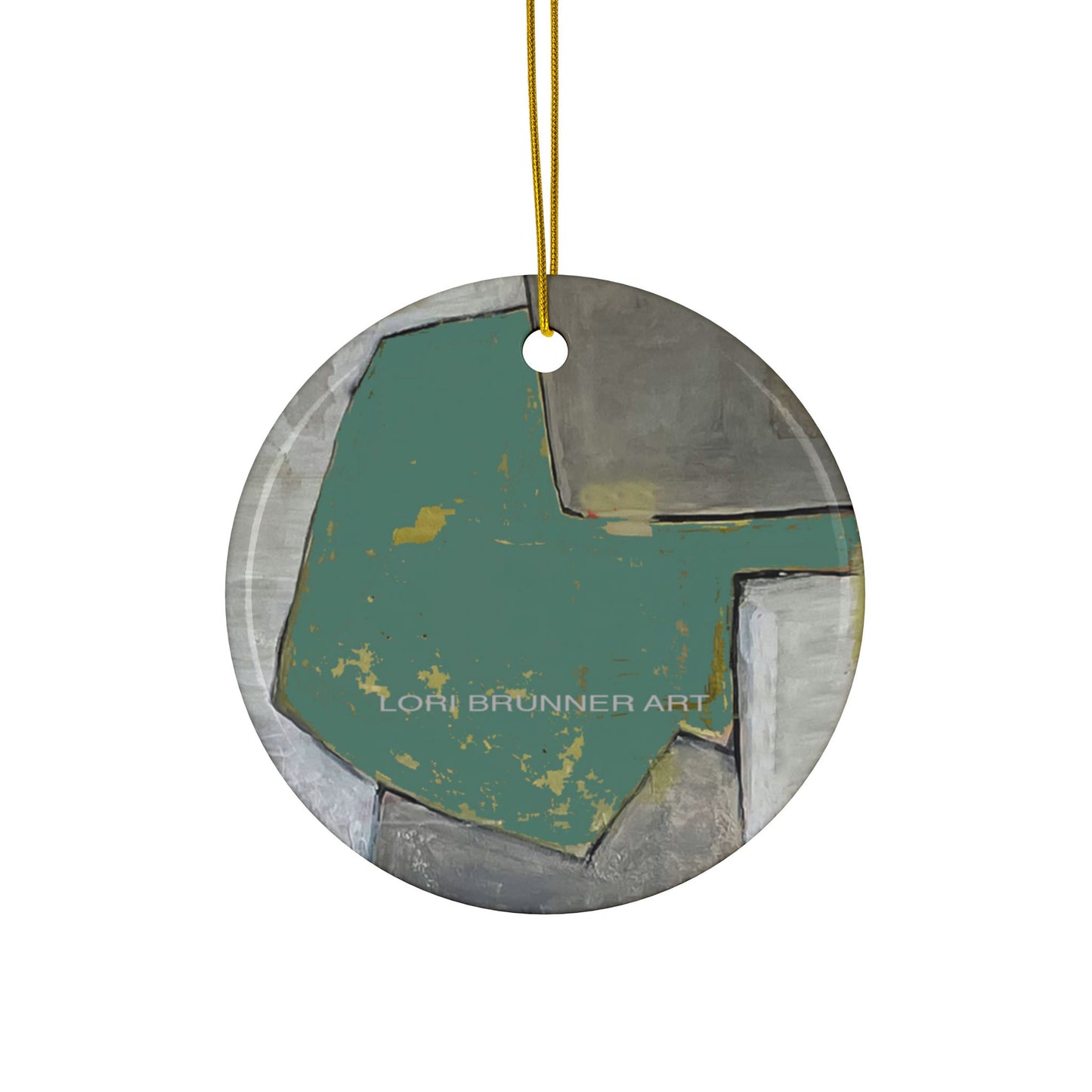Ceramic Ornament | Teal Field by Lori Brunner Art