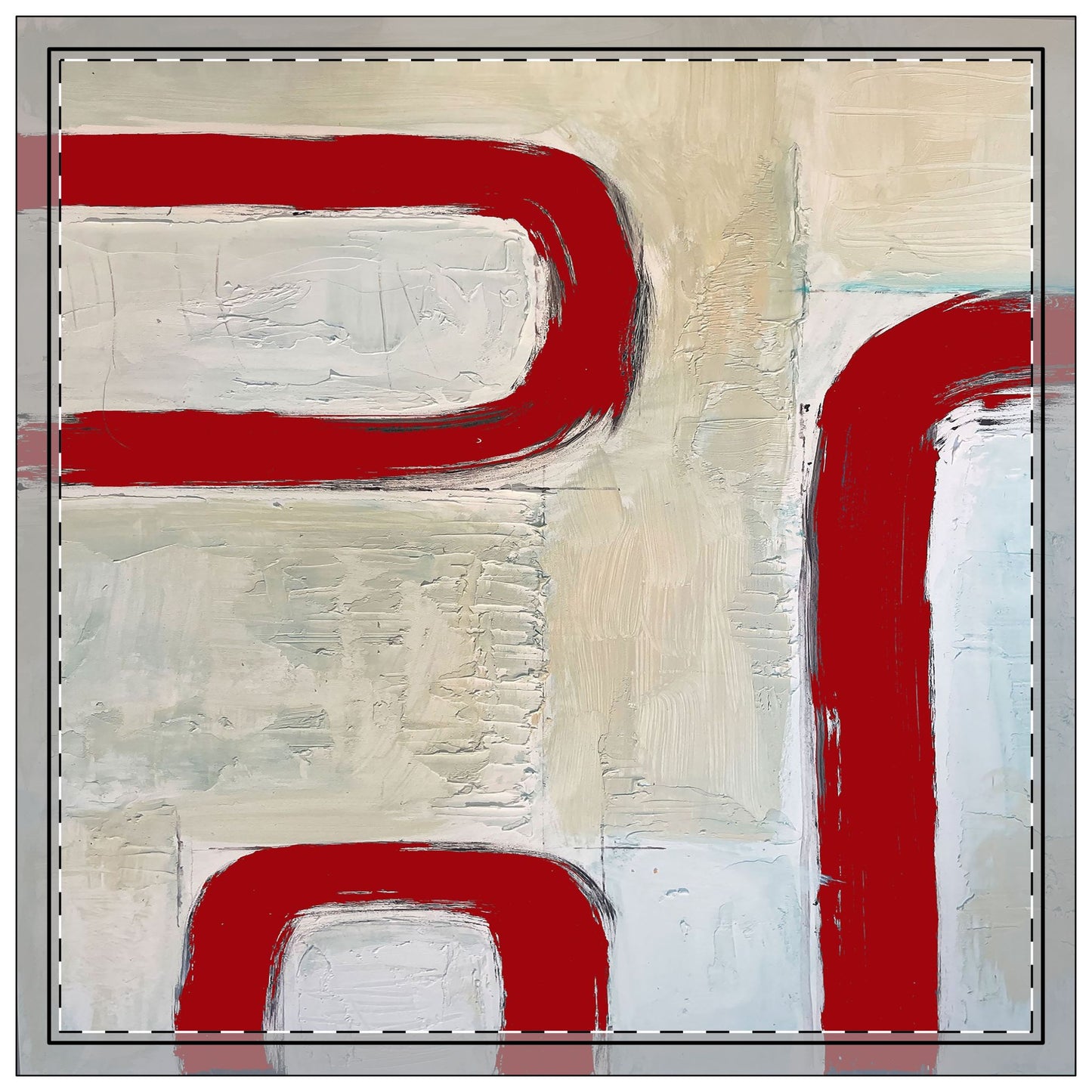 Modern Cloth Napkins Set of 4 | Red Ribbons by Lori Brunner Art