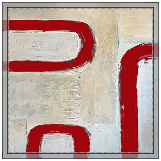 Modern Cloth Napkins Set of 4 | Red Ribbons by Lori Brunner Art