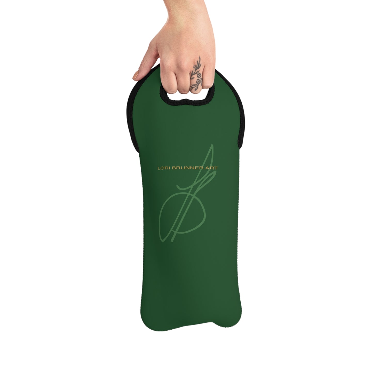 Wine Tote Bag (Dark Green) from Lori Brunner Art