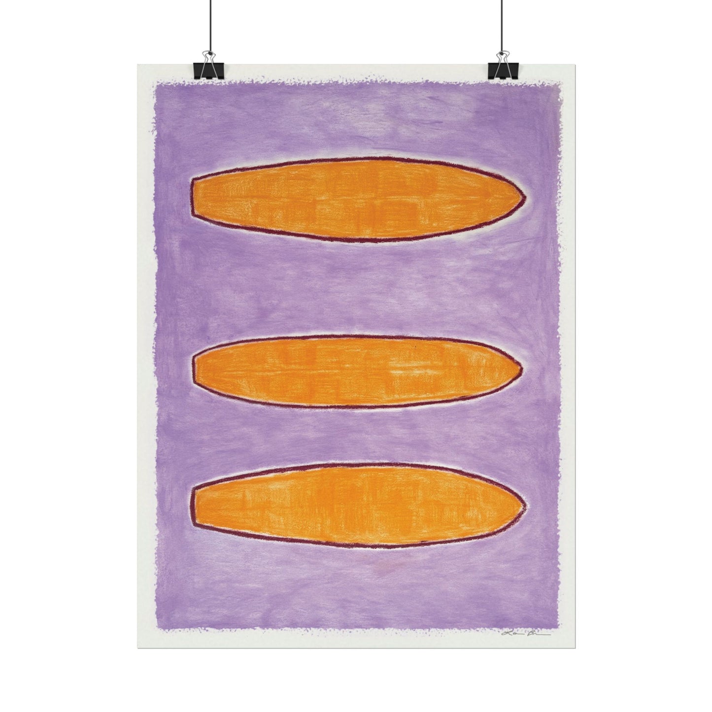 Three Horizontal Surf Boards Print 12x16" and 22"x30" by Lori Brunner