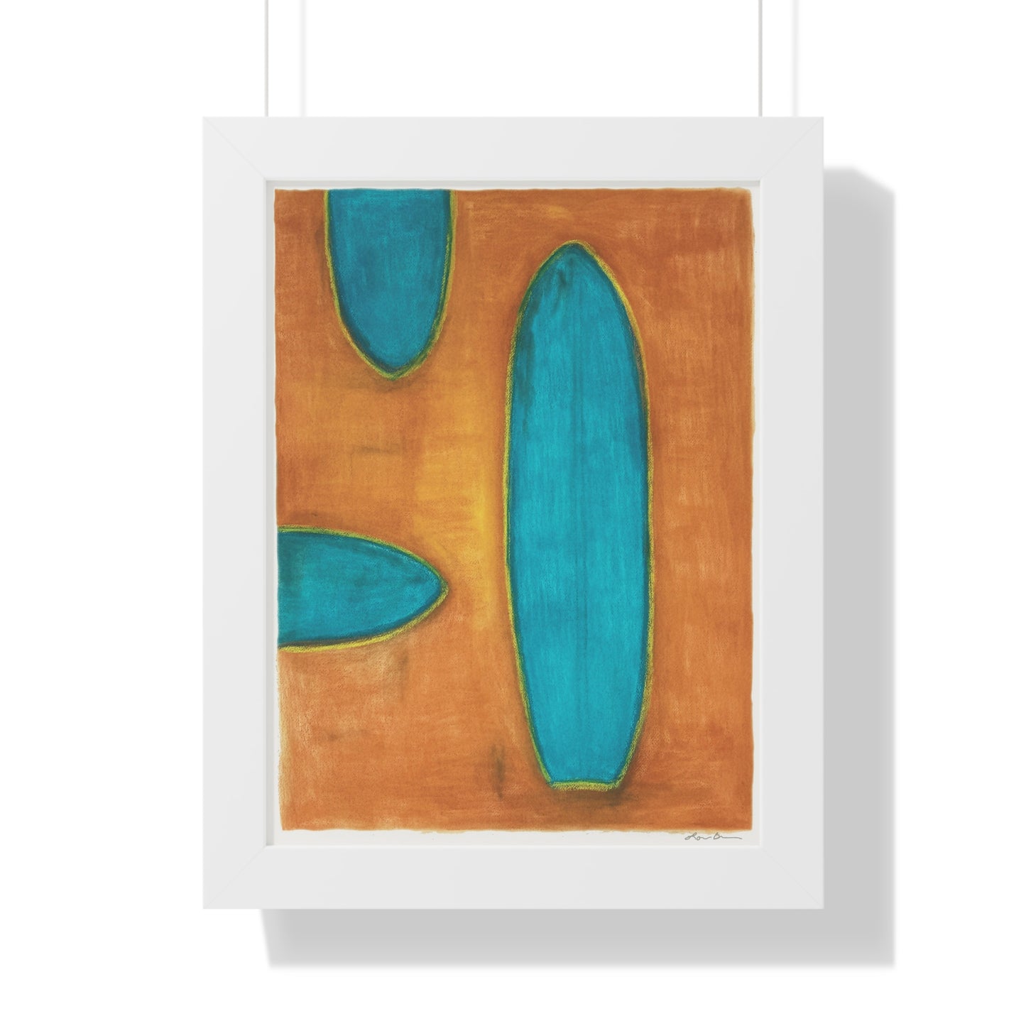 Framed Print by Lori Brunner Art | 'Orange Surfboards', 12"x16" and 16"x20"