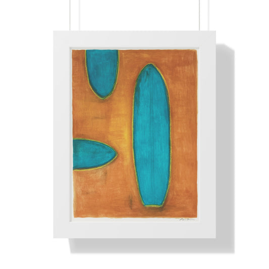 Framed Print by Lori Brunner Art | 'Orange Surfboards', 12"x16" and 16"x20"