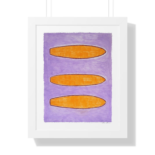 Framed Print by Lori Brunner Art | 'Purple Surfboards', 12"x16" and 16"x20"