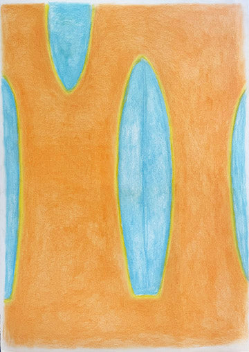 Aqua & Orange Surfboards