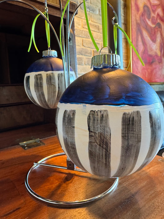Hand-painted modern ornaments by Lori Brunner Art