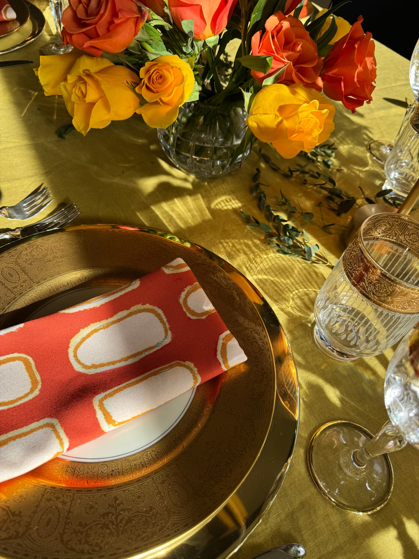 Modern Cloth Napkins Set of 4 | Pumpkin Spice by Lori Brunner Art