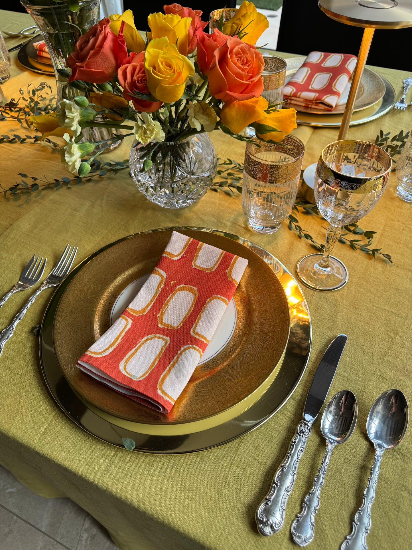 Modern Cloth Napkins Set of 4 | Pumpkin Spice by Lori Brunner Art