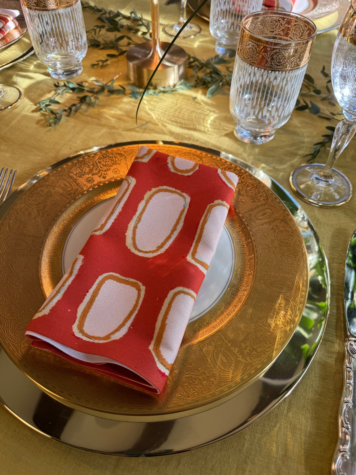 Modern Cloth Napkins Set of 4 | Pumpkin Spice by Lori Brunner Art