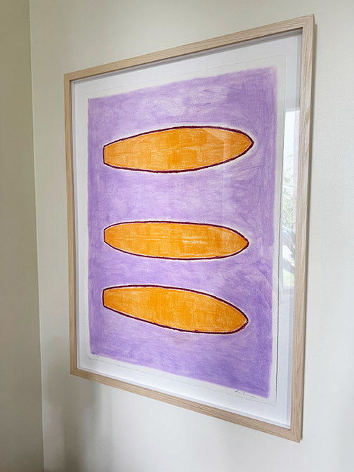 Orange & Lt Purple Surfboards