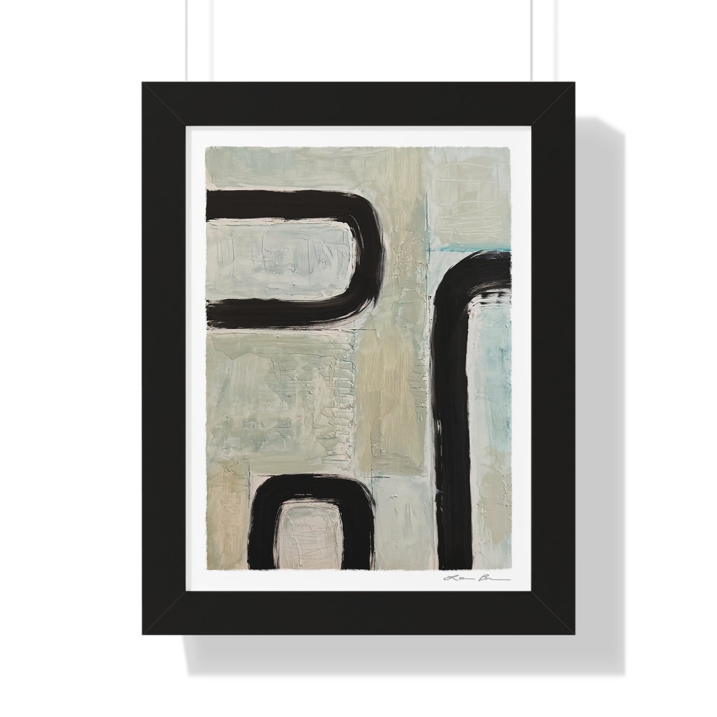 A print titled Race Track II by Lori Brunner Art in a black wood frame.