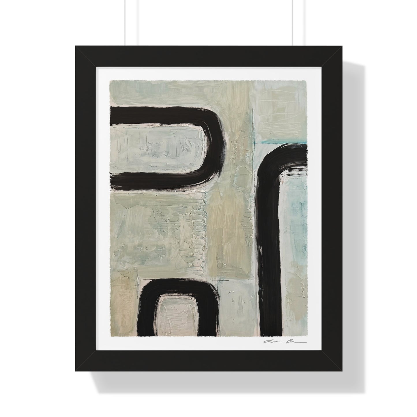 A print titled Race Track II by Lori Brunner Art in a walnut frame