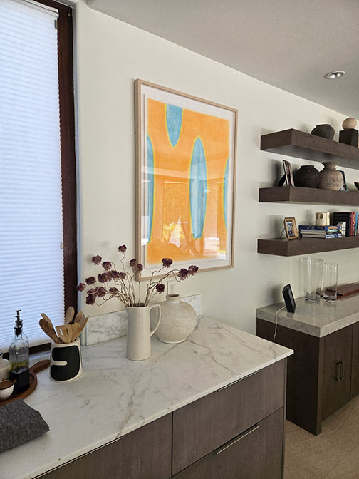 Aqua & Orange Surfboards