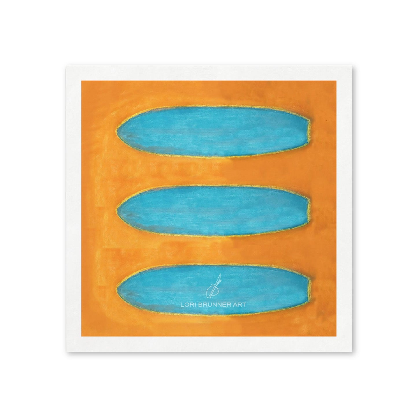 surfboard design cocktail napkins by Lori Brunner Art