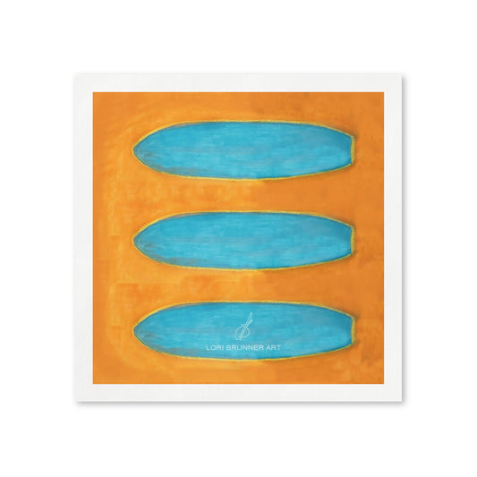 surfboard design cocktail napkins by Lori Brunner Art